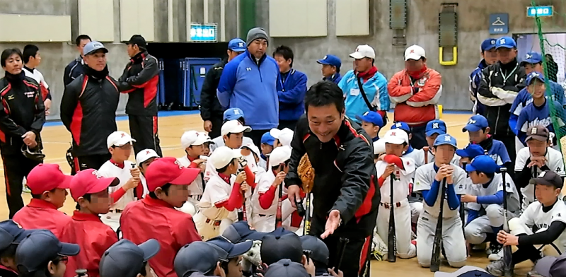 桑田真澄氏　少年野球教室